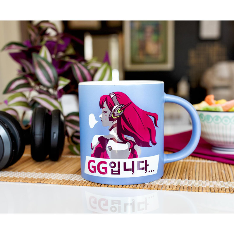 Tasse à café en céramique Overwatch D.Va «Nerf This» | Peut contenir 16 onces