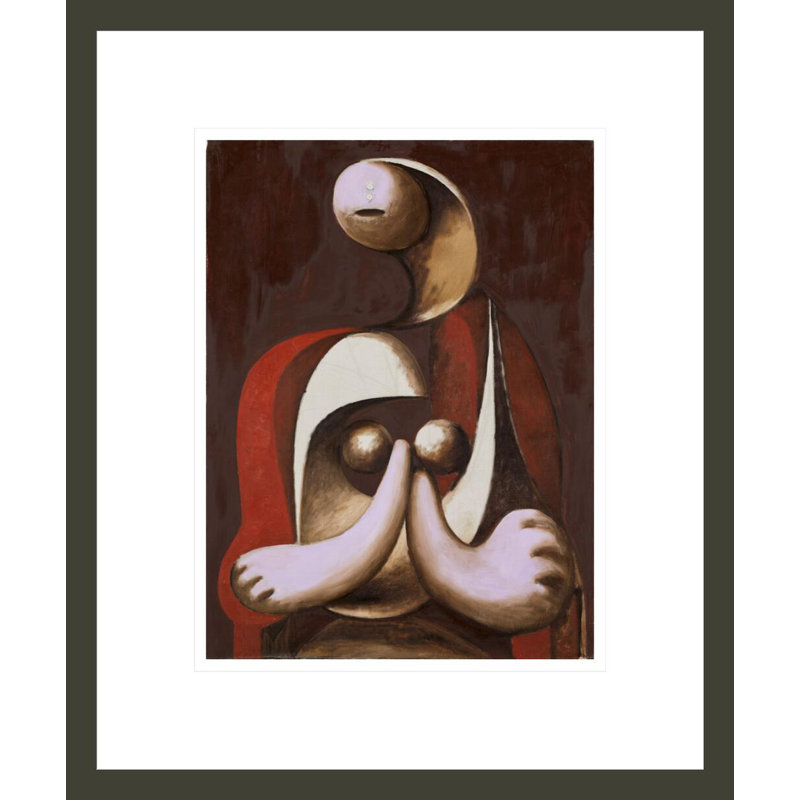«Femme assise dans un fauteuil rouge» par Pablo Picasso, H 16,46 po x l 13,75 po