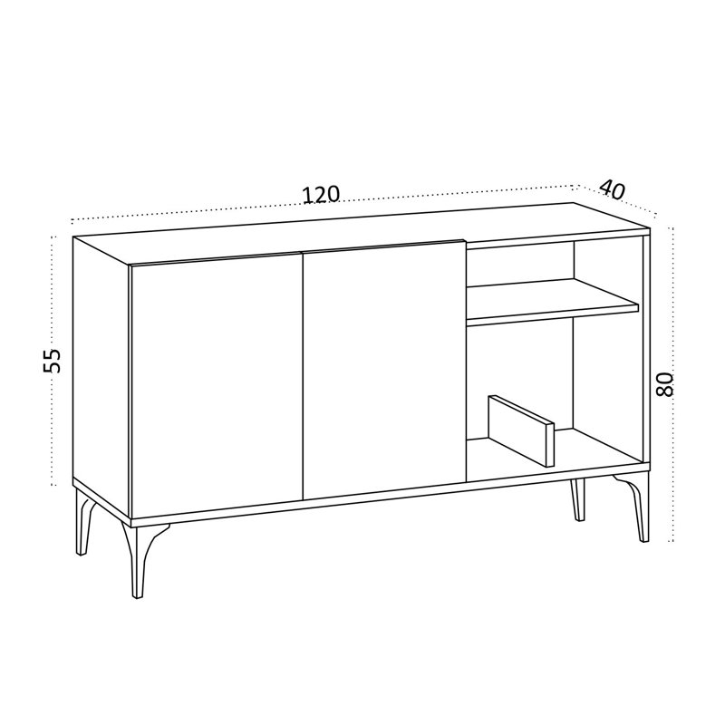 Afiq 120cm Console Table, Brown/Black