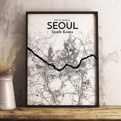 Seoul City Map - No Frame Print