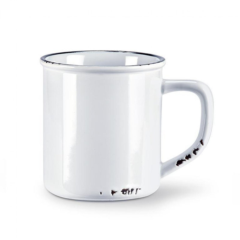 Tasse en émail, Blanc