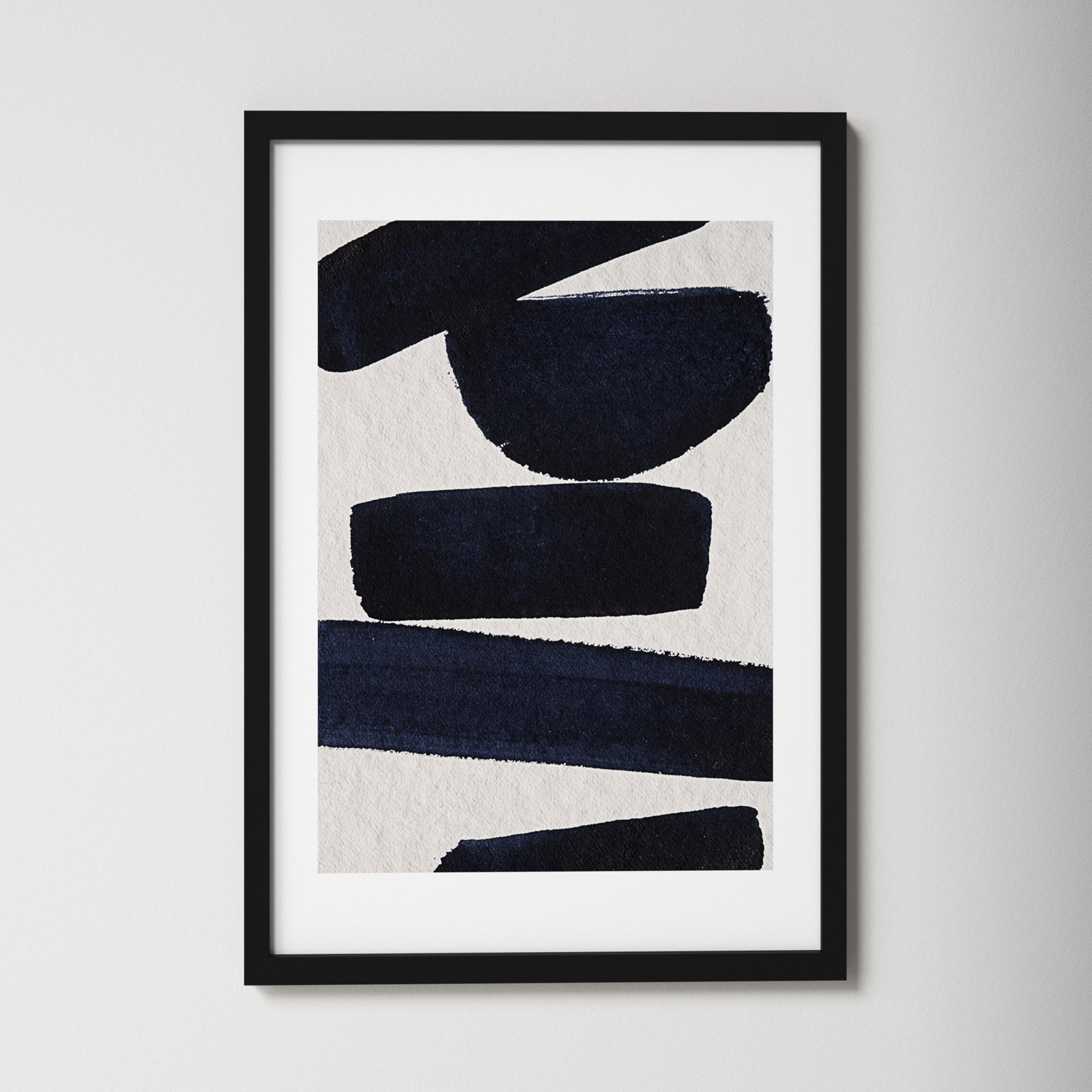Japandi 5 by Simon West, Black, 25.6" H x 17.4" W x 0.88" D