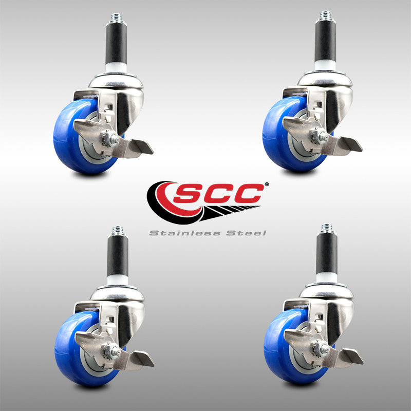 Poly Swivel Expanding Caster, Blue