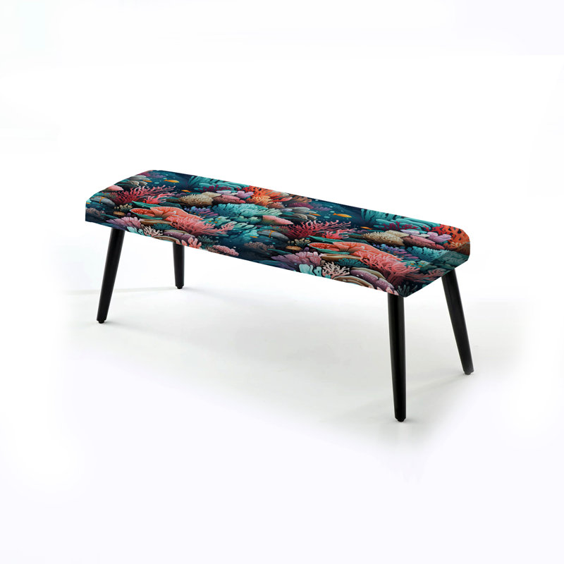 Motif tropical de corail - banc rembourré noir Tropical