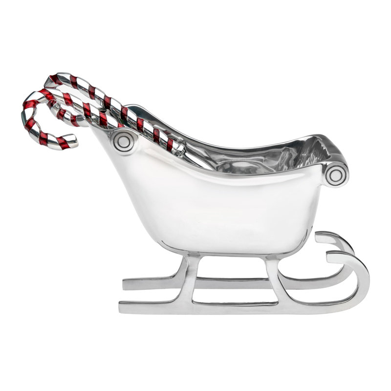 Christmas Sleigh Salad Bowl With Candy Cane Salad Servers