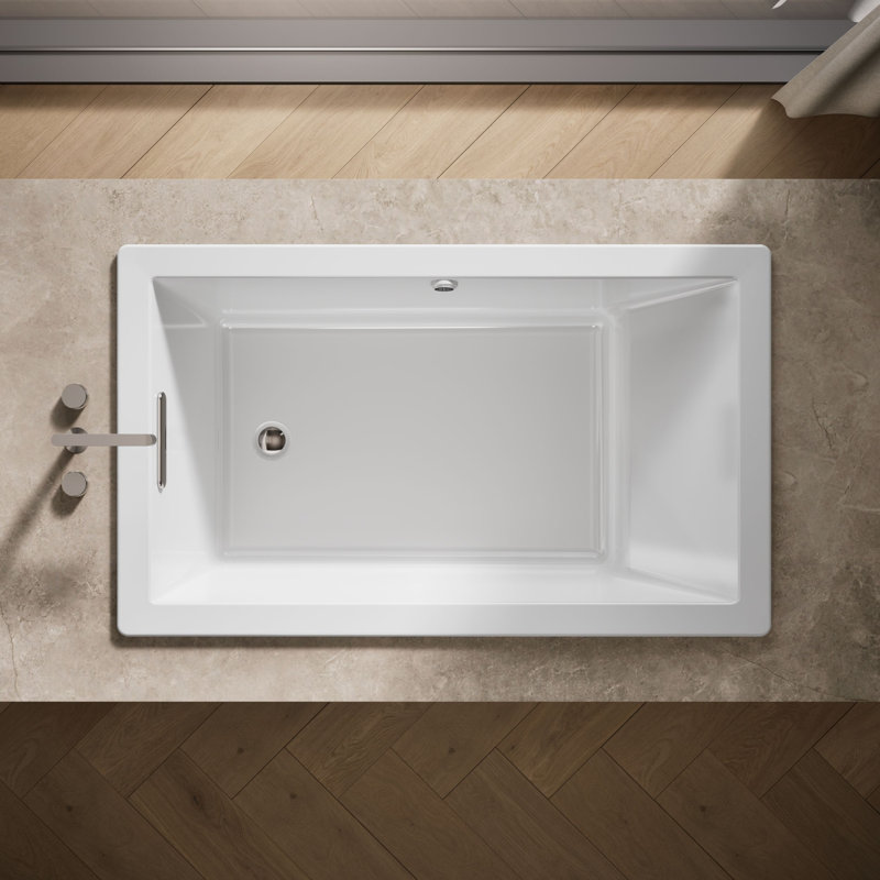 Baignoire de trempage en acrylique avec chauffe-eau 60 po. X 36 po. Underscore®, Blanc