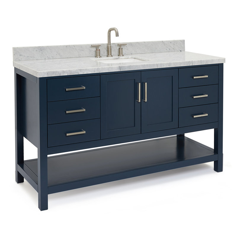 Magnolia Bath Vanity Rectangular Basin S061SCWRV, Midnight Blue, Rectangular