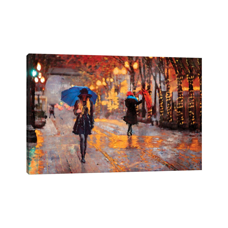 Rain Walk 1 Piece Wrapped Canvas Painting, 20.32 cm H x 30.48 cm W