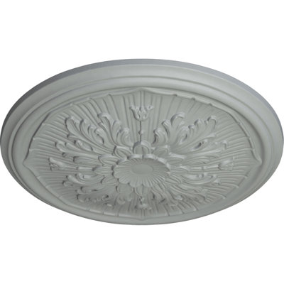 Médaillon de plafond Endurathane Medea, DE 16 1/2 po x P 3 7/8 po x P 1 1/2 po (convient aux auvents jusqu'à 5 3/8 po), fini cuivre poli peint à la main