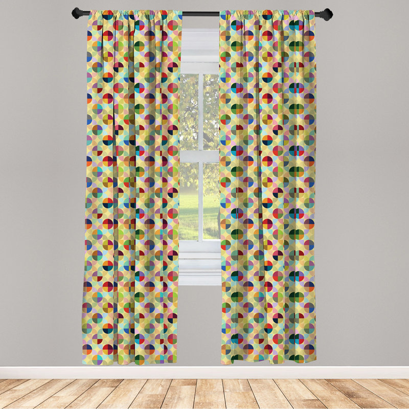 Geometric Semi-Sheer Rod Pocket Sliding Panel, 28" x 63"