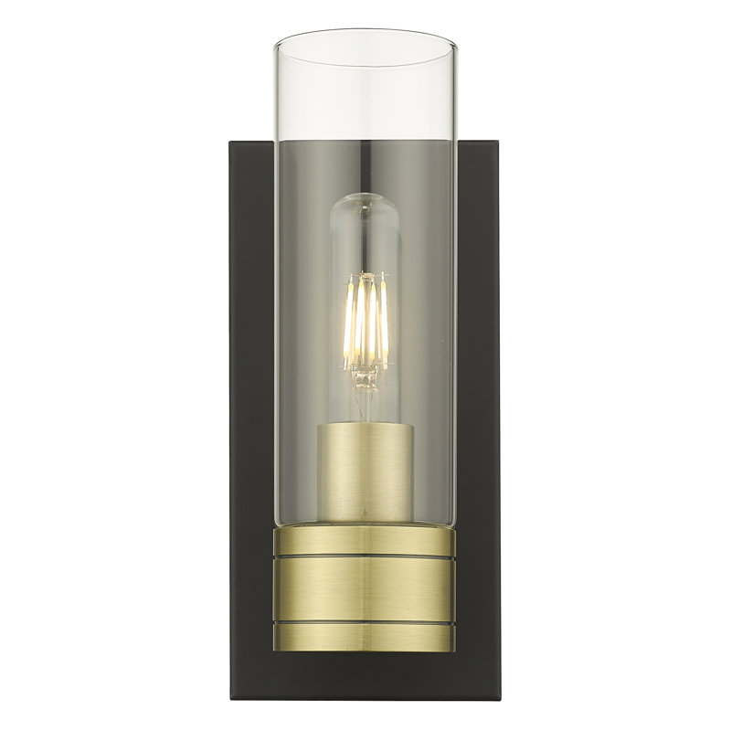 Ballston - Cofield - 1 Light 5" Sconce with 8"H Shade, Black Antique Brass, Light Smoke