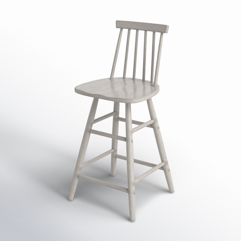 Pratt Counter Stool with Solid Wood Frame, Gray
