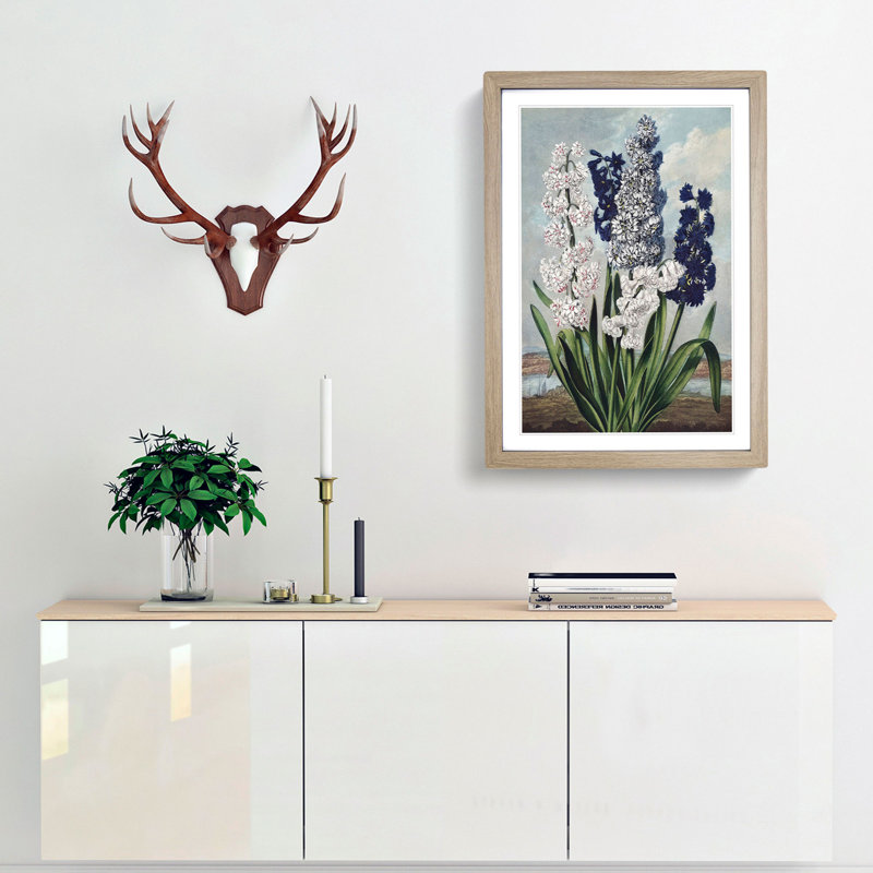 Hyacinths by R.J. Thornton - Picture Frame Painting Print, Oak Framed, 65cm H x 48cm W x 2cm D