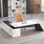 Bureau de direction 86,61 "haut de gamme en forme de L blanc créatif-119133766