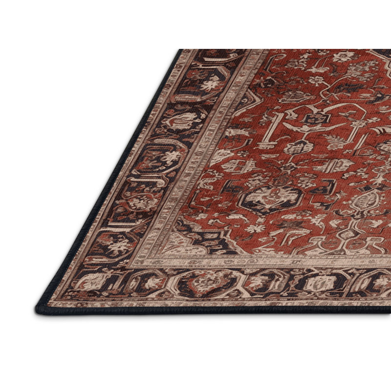 Machine Washable Persian Brown Area Rug, Runner 2' x 4'