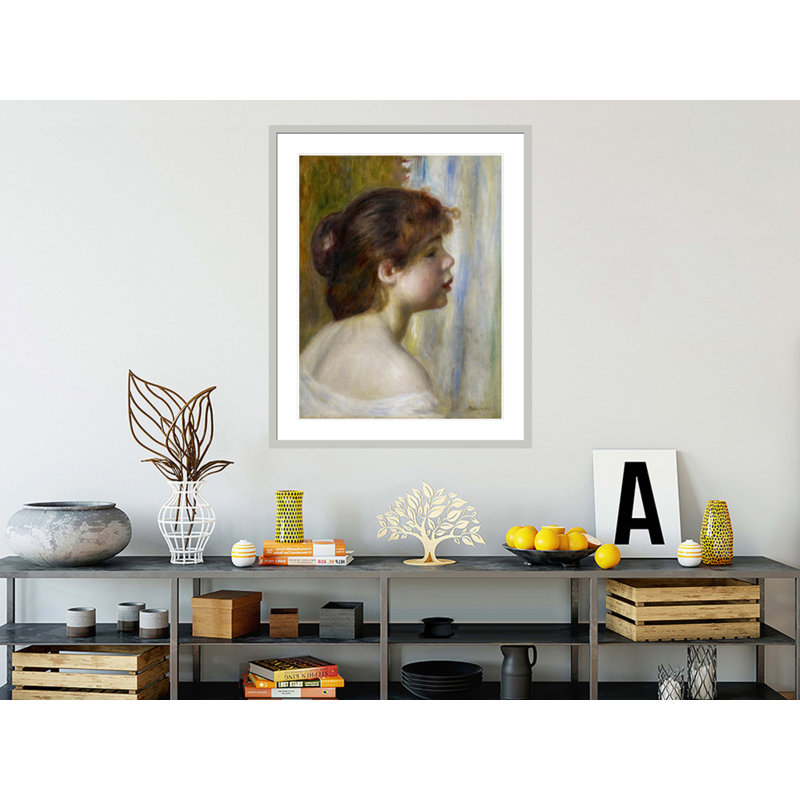 Tête de jeune femme par Pierre-Auguste Renoir, impression giclée encadrée, 41,25 po H x 33,5 po L