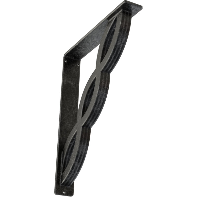 Support en fer forgé, Argent antique, H 15 po x l 2 po x P 12 po