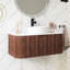 Meuble-lavabo mural 36 po avec lavabo rond en céramique sans robinet