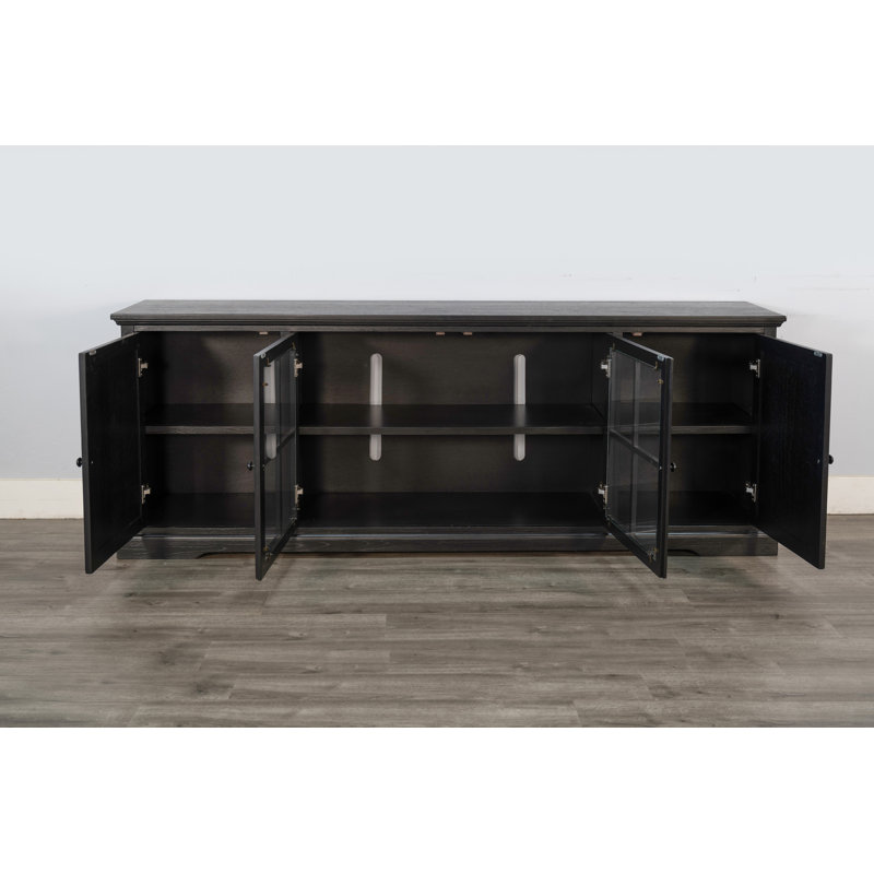Armoire multimédia Banning Long, 32"H x 84"L x 18"W, Noir
