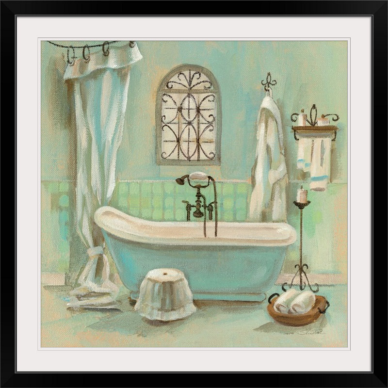 « i » par silvia vassileva,, reproduction d’art Glass Tile Bath, H 30 po x l 30 po x P 1,5 po, Toile