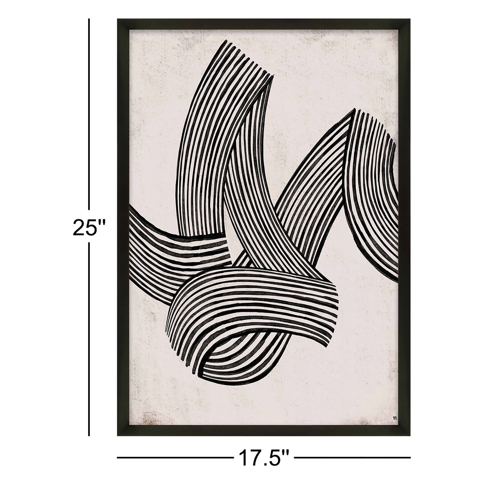 Neilsen "Linework 5" Print, Black Framed, 25" H x 17.5" W x 1.25" D