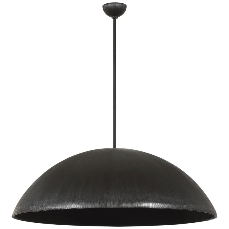 Kelly Wearstler Utopia Sculpted Pendant with White Glass, Aged Iron, 60.25" H x 48" W x 48" D