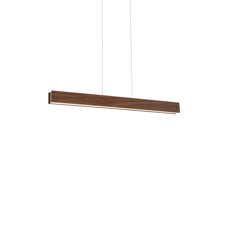 Drift Single Light Glass Dimmable LED Pendant, 3" H x 38" W x 2" D, Dark Walnut