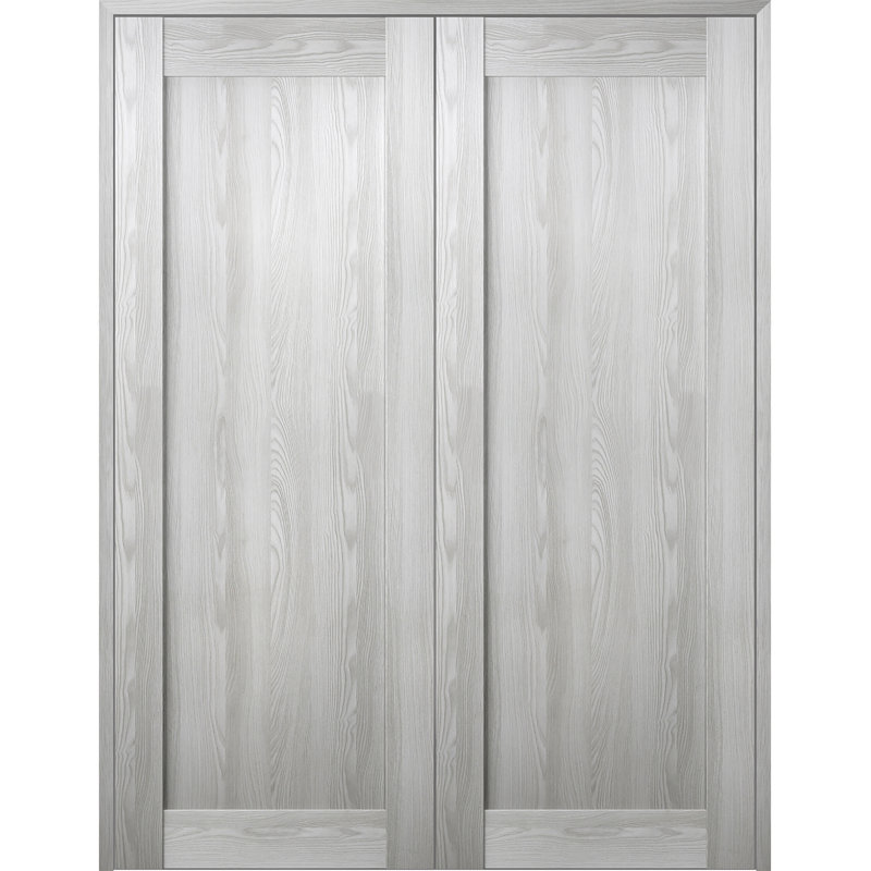 Porte française Avon 07, 63,5 po x 79,38 po, Chêne, Réversible