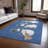 Machine Washable Indoor/Outdoor Christmas Snowman Xhevrie Navy Rug-1316458162