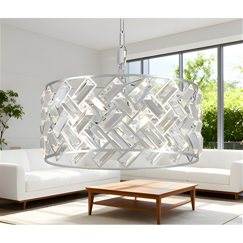 Lustre moderne en cristal avec 4 lumières, plafonnier semi-encastré ou luminaire suspendu pour îlot de cuisine, salle à manger, chambre à coucher, vestibule