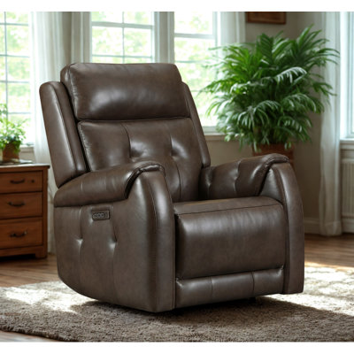 Fauteuil oscillant pivotant en cuir Vandoon