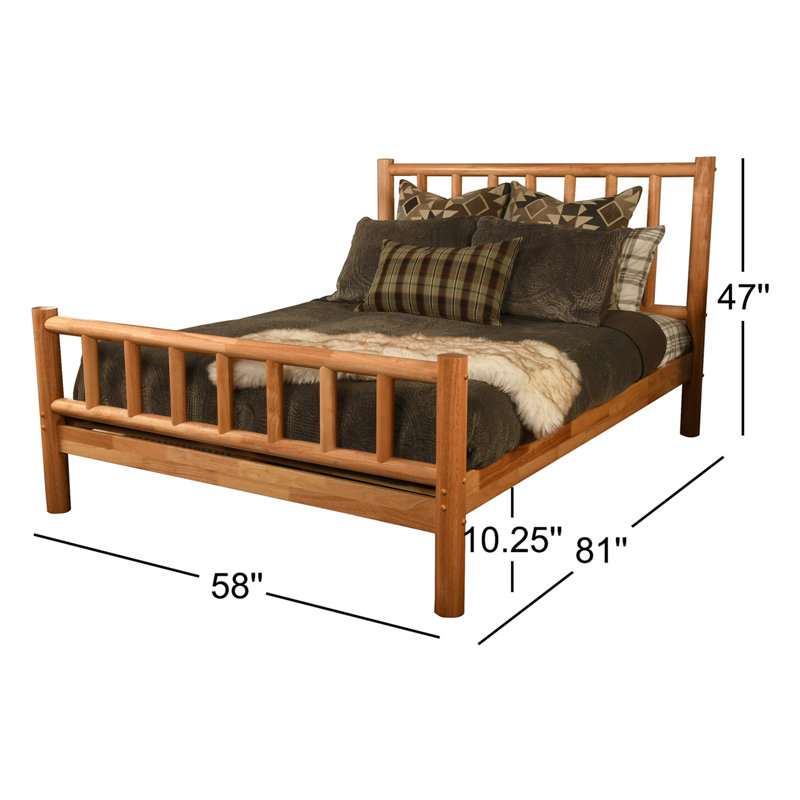 Lit standard en bois massif Cartha, Double