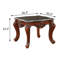 Table de bout, plateau en marbre naturel et noyer