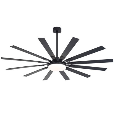 72 Inch Ceiling Fan With Light And Remote ,Indoor/Outdoor Large Fan With Remote , 10-Blade Fan For Patios