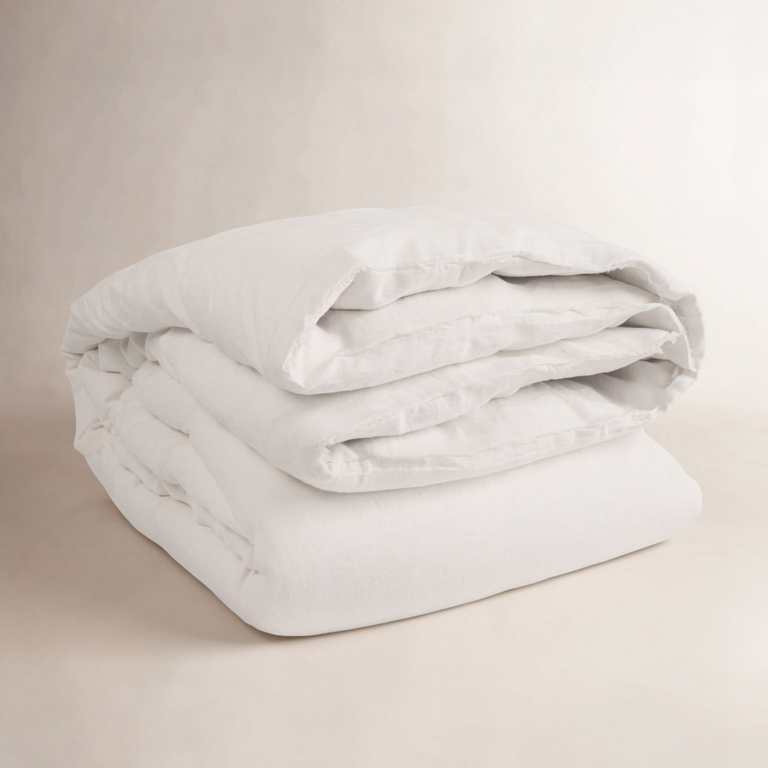 Hunter Handwoven Linen Duvet Cover Set, Queen Duvet Cover, White