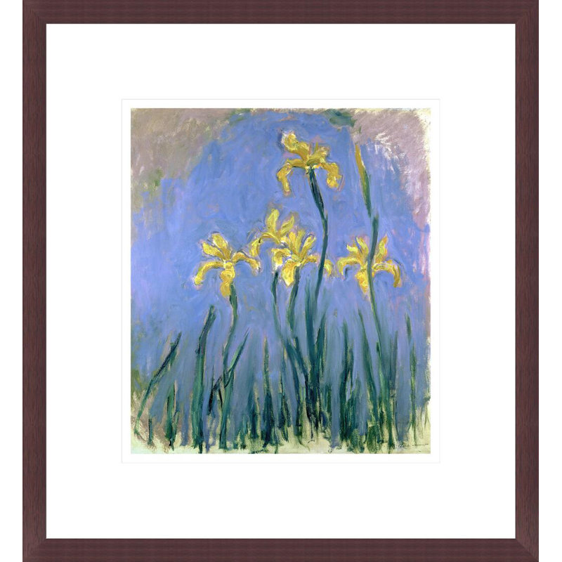 «Yellow Irises» par Claude Monet, impression giclée sur cadre, H 14,97 po x l 13,75 po