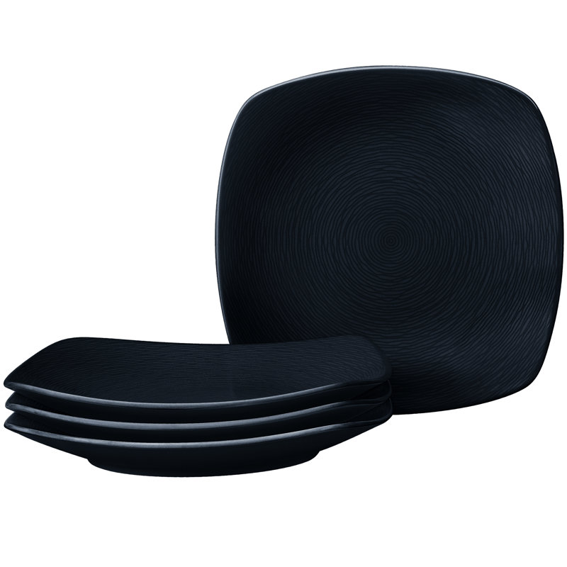 Assiettes à salade carrées colorées Noritake, 8 1/4 po, Noir