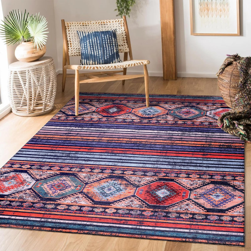 Non Slip Area Rugs Machine Washable Carpet Pad Entryway Rug Low Pile Modern Mat For Bedroom - 1336, Rectangle 120 x 180 cm