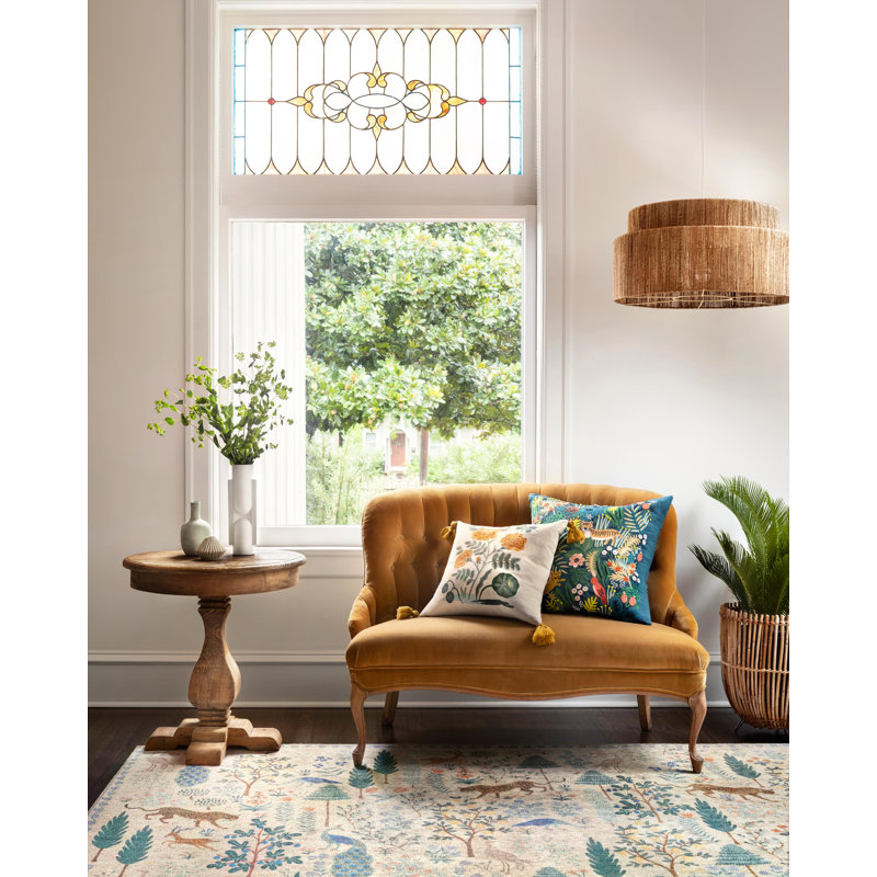 Rifle Paper Co. x Loloi Menagerie MEN-02 Forest Cream Rug, Rectangle 7'6" x 9'6"