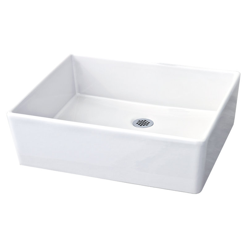 Loft White Ceramic Rectangular Above-Counter Vessel Sink