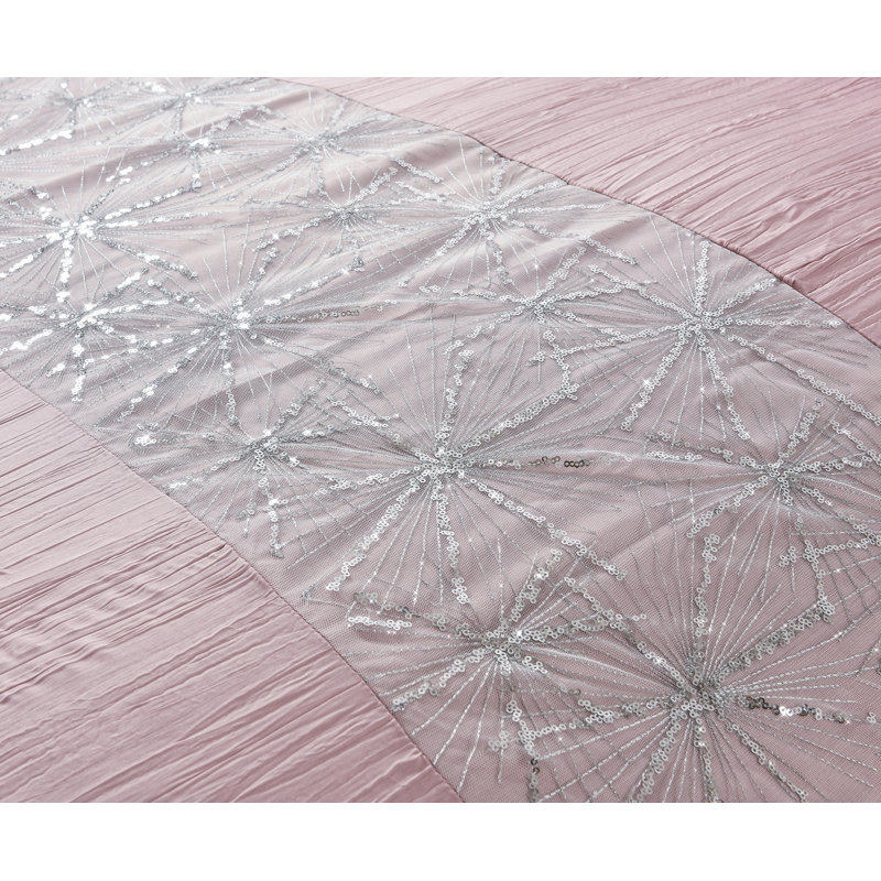 Crinkle Glitter Sequin Panel Shimmering Duvet Set