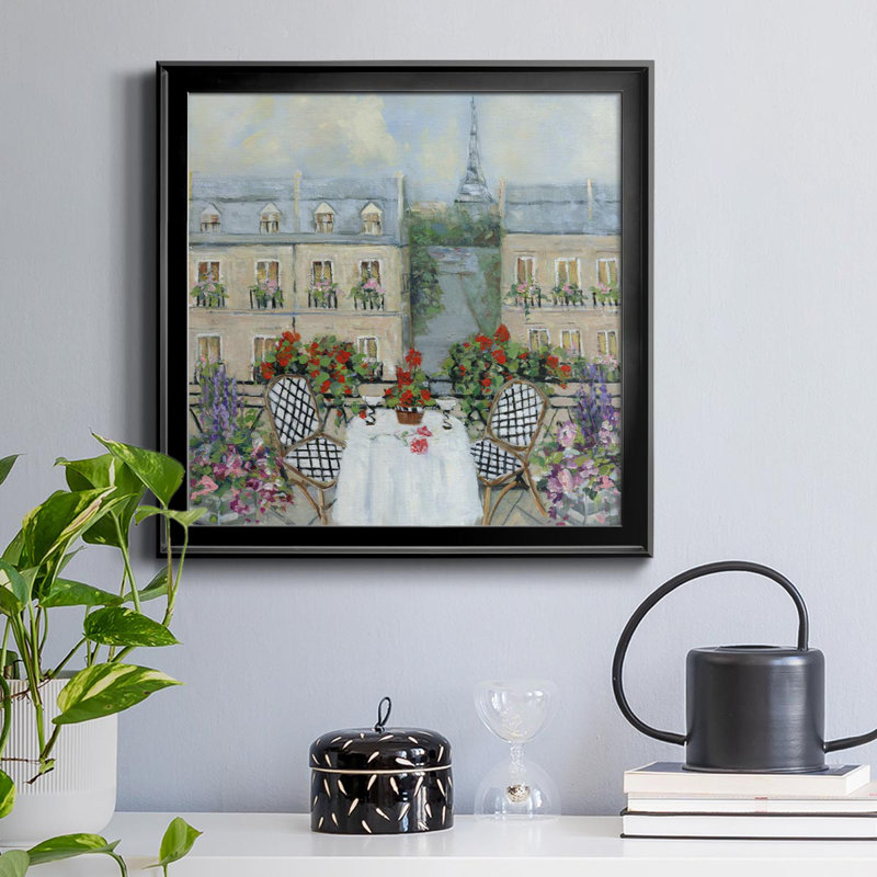 Paris Veranda - peinture sur toile encadrée, H 17,5 po x l 17,5 po x P 1,5 po, Noir