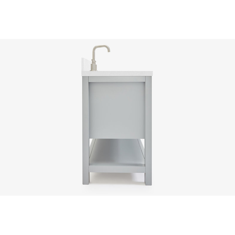 ARIEL Magnolia 42 Single Bathroom Vanity with Top, Gray, Rectangular