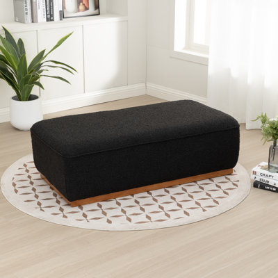 Repose-pieds rectangulaire en bois massif