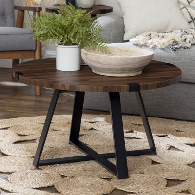 Table basse ronde à pieds croisés Paramus
