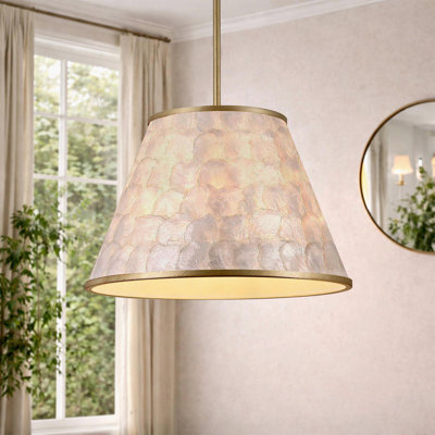 18" 1-Light Capiz Shell Pendant