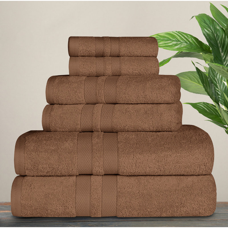 Ensemble de serviettes 100% coton Amoy, Chocolat