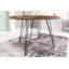 Moris Round Solid Wood Top Metal Base Dining Table