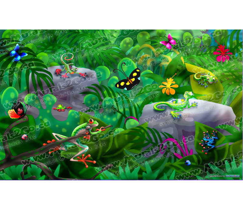 Adhésif décoratif «Jungle Critters», H 22 po x l 36 po