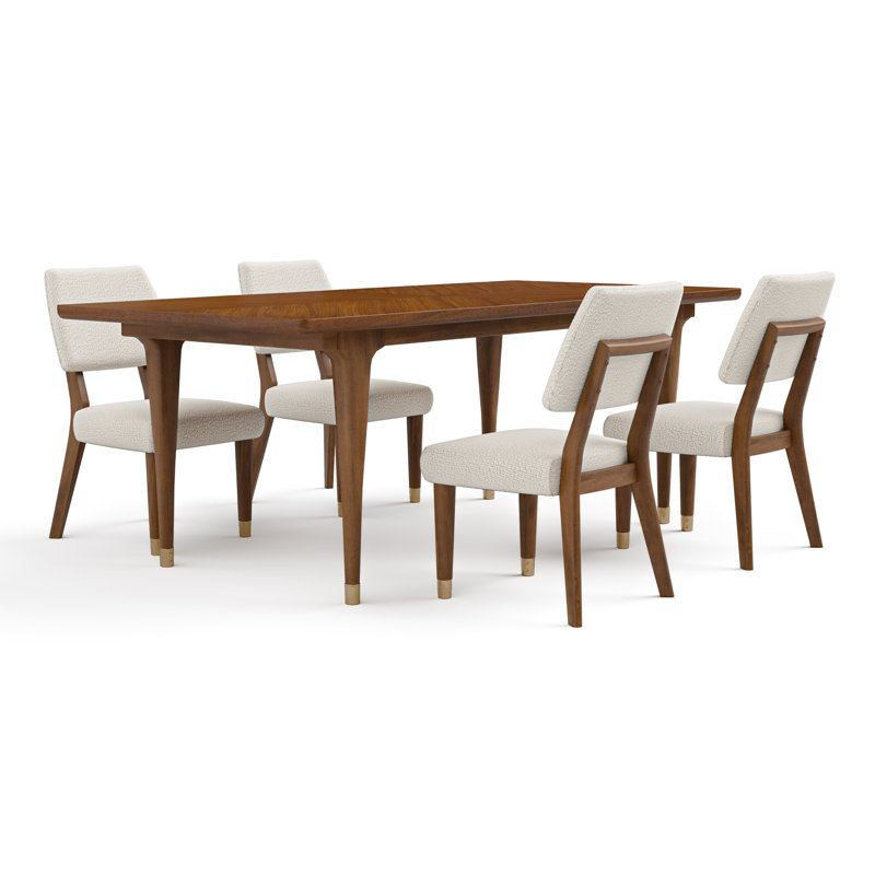 Ensemble de table de salle à manger 5 pièces Oberlander, 5 pièces: table, 4 chaises